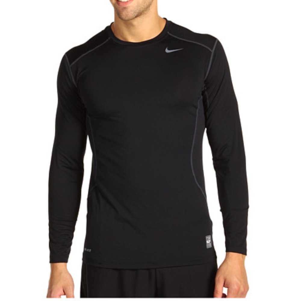 Nike Pro Combat Fitted Long Sleeve T-Shirt,Black S